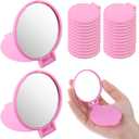 DIVINA VITAE 36Pcs Mini Pink Compact Mirror Bulk for Purses, Round Folding Small Pocket Mirrors,Portable Makeup Mirror for Women Girls Homeless Travel Daily Use(Pink, 2.8x2.36in)