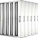 Commercial Range Hood Baffle Filters 19.5 x 19.5 Inch, 430 Stainless Steel Grease Filters for Restaurant Exhaust Hoods, Dishwasher Safe, 6 Pack