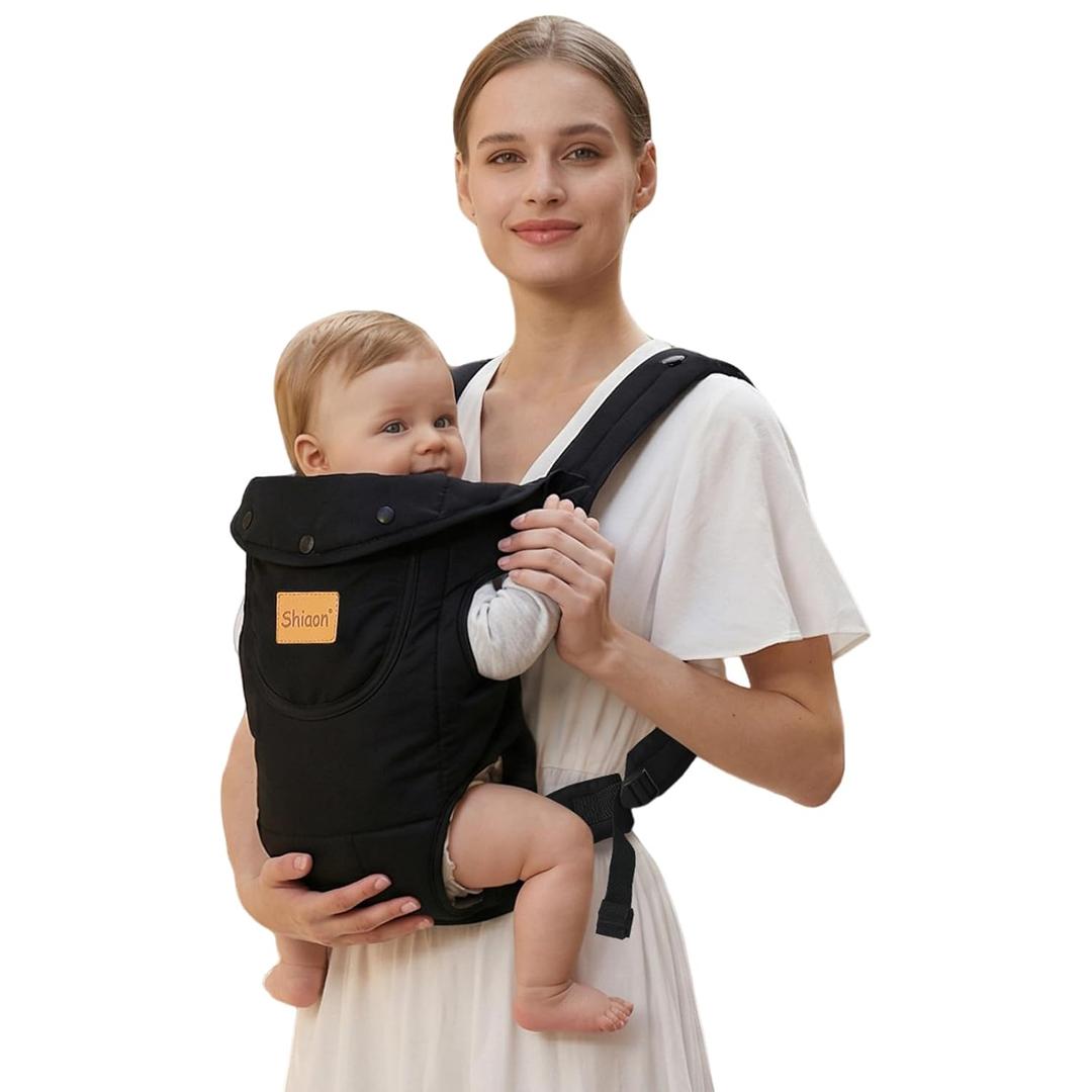 Baby Carrier Newborn to Toddler(7-30lbs), Toddler Carrier Baby Holder Carrier with Adjustable Shoulder Strap, Chest Carriers, Black