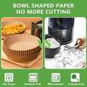 200pcs Air Fryer Disposable Paper Liner, Non-Stick Disposable Air Fryer Parchment Paper Liners, Baking Paper for Air Fryer Oil-Proof, Water-Proof, Food Grade Parchment6.3" in Bottom, 8" on top
