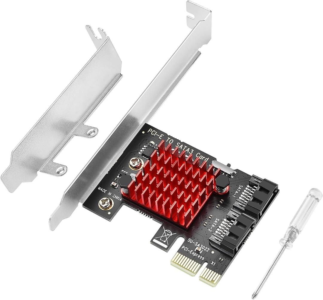 ELUTENG PCIE SATA Expansion Card 2 Port PCIE to SATA Card 6Gbps SATA 3.0 Controller PCI Express X1 Expansion Card with Low Profile Bracket for Desktop PC Support SSD HDD