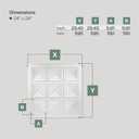 Vent Systems 24" x 24" Inch White Square Ceiling Diffuser Plate 4 Pack Highly Durable Plastic 9-Piece Louvered Grid Vent Cover - Air Deflector for Supply and Exhaust - Fits Drop Ceilings