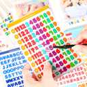 2 x 2400 Pieces Small Colorful Vinyl Letter Stickers, 24 Sheets Self Adhesive Mini Alphabet Stickers, 0.5 inch Numbers Letters Labels DIY Crafts Art Making, Used for Cards, Notebook Decor