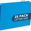 Blue Summit Supplies Hanging File Folders, 25 Reinforced Hang Folders, Designed for Home and Office Color Coded File Organization, Letter Size, Blue, 25 Pack