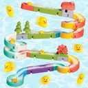 SOCBTNSO Duck Slide Toys, Bath Toys for Kids Ages 4-8, DIY Building Kit for Ages 5-7, Bathtub Time Birthday Gift for Toddler 3 + Year Old (51 PCS)