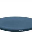 INTEX 28020E Pool Cover: For 8ft Round Easy Set Pools  Includes Rope Tie  Drain Holes  12in Overhang  Snug Fit