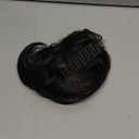 FESHFEN Claw Clip Short Ponytail Extensions - DIY Bendable Metals Fluffy Messy Bun Hair Piece Straight Synthetic Hairpieces Ponytail Extension for Women, Natural Black