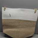 OIAHOMY Large Laundry Basket Hamper - 60L Cotton Rope Woven Basket for Blankets, Toys, Clothes - Tall Decorative Nursery Hamper with Long Handles, Brown/White