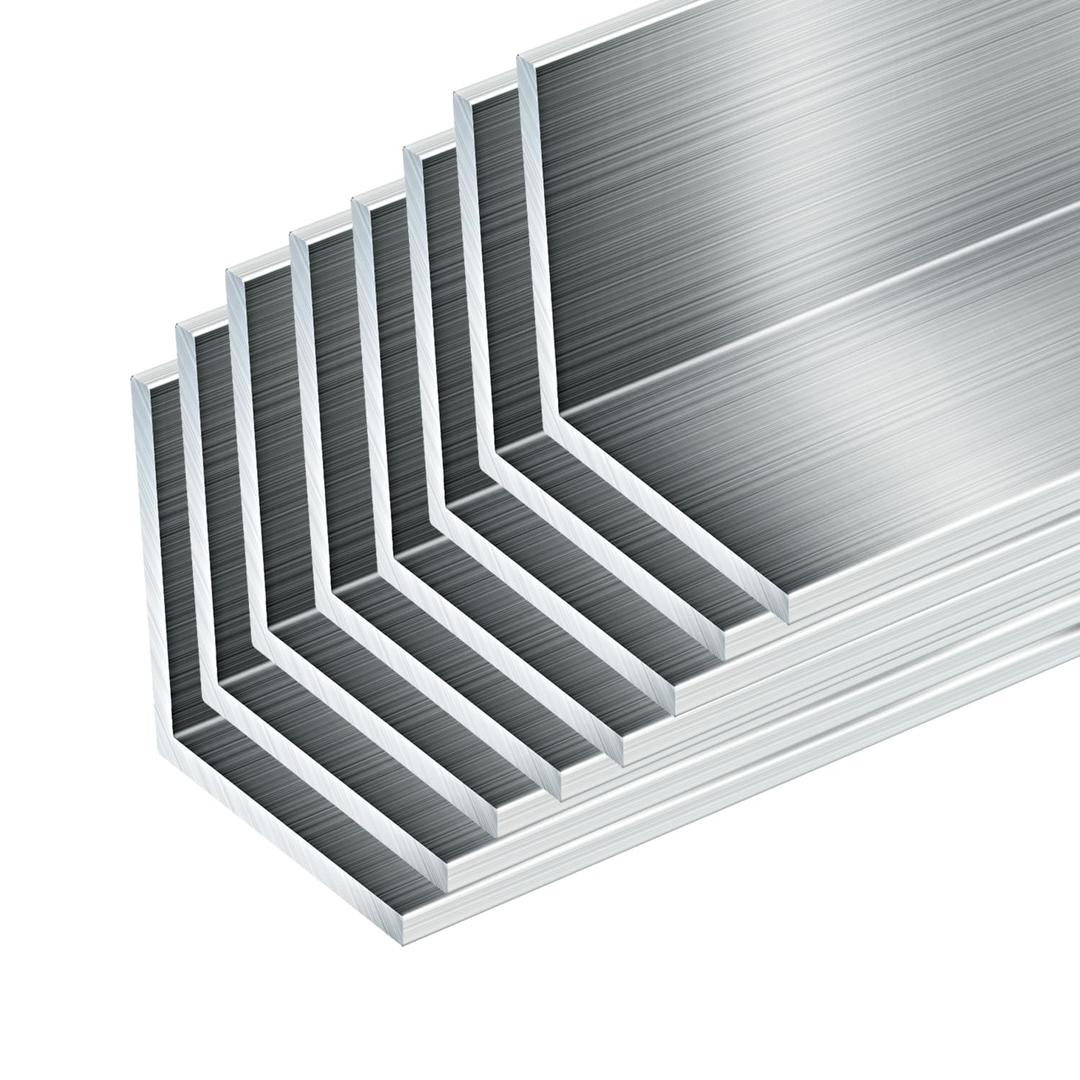 8PCS 15.55"(395mm) Length Aluminum Angle,1"x1"x1/8" Aluminum Angle,1/8"(0.118"-3mm) Thick 6061 T6511 Mill Stock.