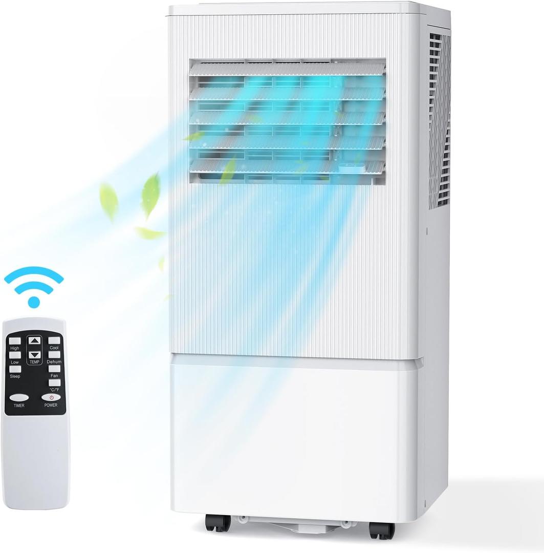 Air Choice 10000 BTU Portable Air Conditioners, Air Conditioner Portable for Room Up to 450 Sq.Ft, Remote Control, Sleep Mode, 24H Timer, Dehumidifier & Fan, Portable AC Unit for Bedroom Apartment