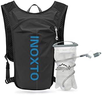 Hydration Pack Backpack,Water Backpack only 130g with 2L Water Bladder for Adults & Kids Hiking Cycling Music Festival. ( Size : Black+Blue )