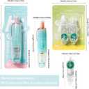 2 x Double-Sided Tape Roller, 0.24In16.4Ft, 360 Rotating Head, Refillable Core, Retractable Tape Dispenser for Scrapbooking and Crafts(Blue1 Main Body+ 4 Replacement Refills)