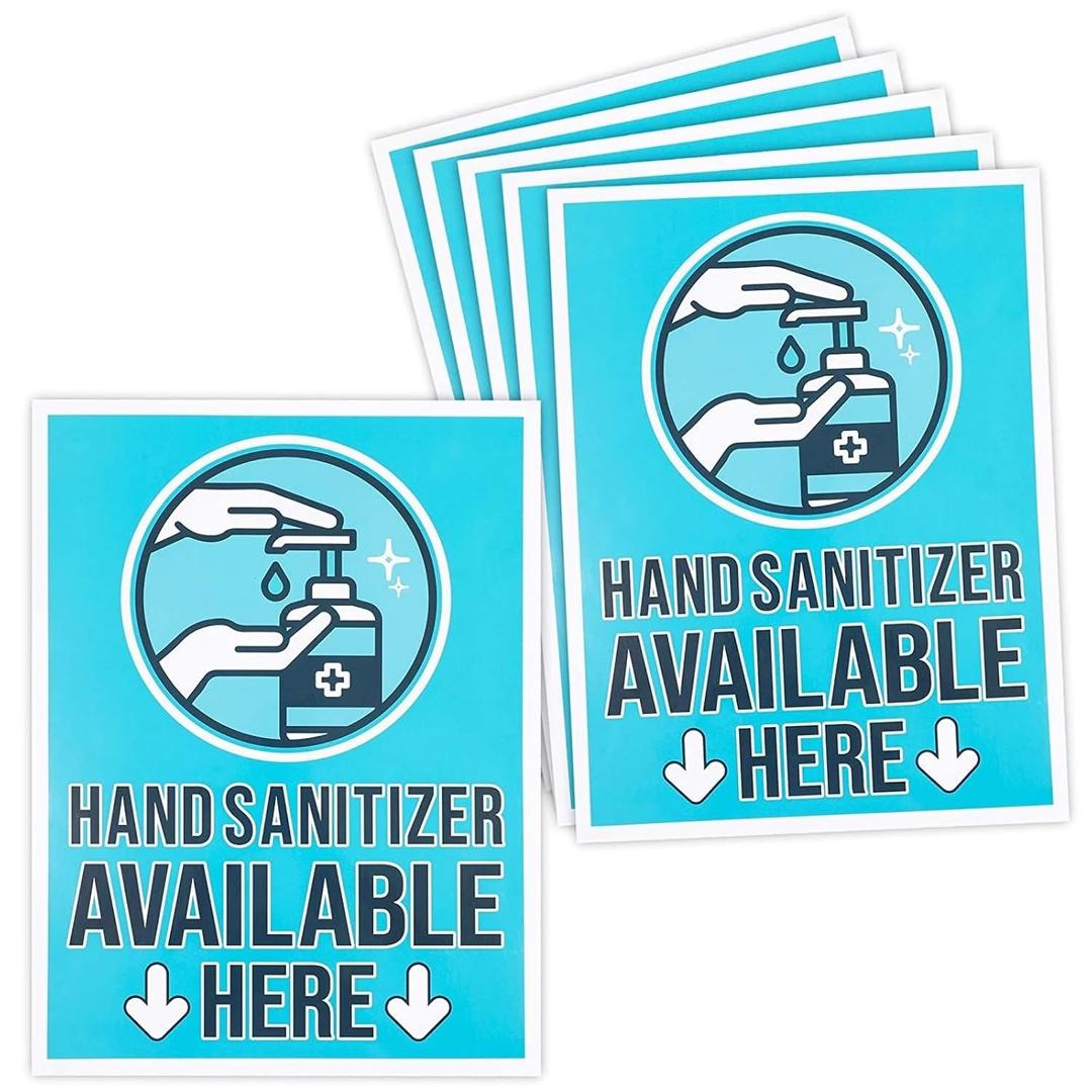 Stockroom Plus Hand Cleaner Here Adhesive Sign Labels, Store Sign (9 x 12 in, 6 Pack)