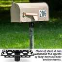 Steel Mailbox Bracket for 2-3/8" Round Post Mailbox Post Mount Bracket Plate for Mounting Board Mailboxes Heavy Duty Mounting Hardware for Outdoor Secure Home Improvement Accessory