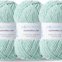 3PCS 3.5oz Chenille Yarn for Blankets Amigurumi: Soft Velvet Baby Yarn Blanket Knitting and Crocheting Bulky 5# Yarn 3 Skeins of 100g (Mint Green)