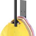 HUFEEOH Stainless Steel Wall-Mounted Hat Rack Organizer, Black Baseball Cap Hanger with Adhesive and Drill Mounting, Space-Saving Cap Holder for Kitchen, Entryway, Laundry Room