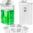 [2 Pack] Laundry Detergent Dispenser for Laundry Room Organization and Storage,78 Oz Laundry Soap Dispenser,Liquid Laundry Detergent Dispenser with 4 Removable Labels,BPA Free & PET Plastic, Clear