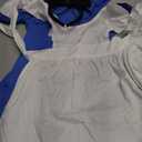 Halloween Costume for Girls, Bule White Callar Dress, White Apron and Black Headband (Small (5-7Yr))