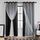 XiDi Grommet Curtains for Bedroom, Black Out Curtains for Girls Bedroom Decor, Unicorn Curtains for Kids Room, Blackout Curtains for Living Room 84 inchs Long 34 inches Wide 1 Panel Black