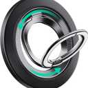 ESR for MagSafe Phone Grip, Dual-Side Magnetic Phone Grip,360 Adjustable Thin Magnetic Ring Holder Stand,for iPhone 17e/17-12, Samsung, All Phones, MagSafe Accessories (2 Metal Rings Included) (Black)