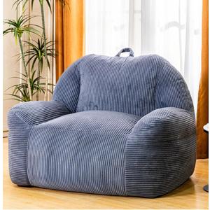 Giant Bean Bag Chair, Faux Fur Bean Bag Chairs for Adults, Fluffy and Comfy Bean Bag with Filler, Big Bean Bag Sofa Chair for Reading, Gaming, Stuffed High-Density Foam (Grey)