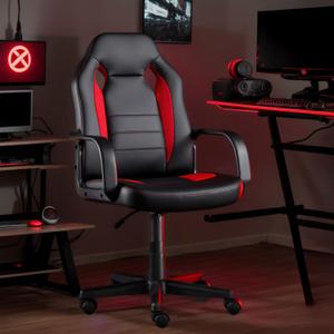 Ergonomic Computer Gaming Chair Home Office Racing Executive Video Task Desk PU Leather for Adults Teens Kids Gamer (Blitz Red)