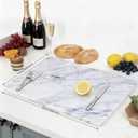 Carrara Marble Cutting Board for Kitchen, 20 x 16 Inch Large Marble Pastry Slab, White Stone Cutting Board for Dough Kneading, Baking, Rolling, Cheese