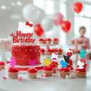 3 x Cute Cat Birthday Party Cake Toppers Decorations, 10Pcs hellow Cupcake Toppers For Cakes,Birthday's Celebrations