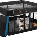 PJYuCien Dog Playpen Outdoor Plus Storage Bag, 24" H 8 Panels Puppy Pen with Square Bottom & Top Cover, Heavy Duty Dog Fence for Camping