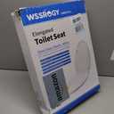 Toilet Seat Elongated, Slow Close Hinges, Four Non-Slip Bumpers, Easy to Install and Clean, Durable Plastic, White Two Sets of Mounting Parts Included
