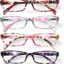Gaoye Reading Glasses for Women, 6 pack Fashion Readers for Women Men Spring Hinge Eye Glasses, Blue Light Reading Glasses (Yellow Floral, Pink Floral, Purple Floral, Green Floral, Brown-green Small Floral, Black, 2.25 x)