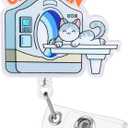 Cat Scan Funny Radiology Nurse Badge Reel, Cute Retractable ID Card Badge Holder | Medical Badge Clip for Pediatric Emergency ER ED RT(R) CT Radiologists Nurses Radiologic Technologists CNA RN LPN
