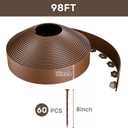 AGTEK Garden Edging 98FT Landscape Edging Kit 3 Inch Height Plastic Garden Border No Dig Lawn Border for Yard Flower Bed with 60 Stakes