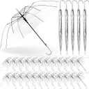 Reginary 30 Pieces Wedding Umbrellas Bulk Auto Open Stick
Umbrellas with White European J Hook Handle Windproof Large Canopy Umbrella for Outdoor Wedding Bride Groom Photography Golf