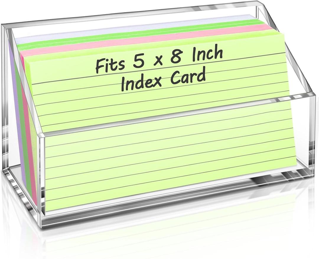 5x8 Index Card Holder, Clear Acrylic 5x8 Index Card Organizer -1 Pack (No Card)