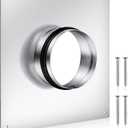 Zonon 4 Inch Duct Connector Flange Galvanized Steel Dryer Vent Connector with Rubber Ring and Screws Straight or Flex Pipe Flange for Heating Cooling Ventilation System