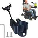 Cup Holder for Permobil Power Wheelchair, 3-in-1 Cup Holder for Permobil Wheelchair with Uni-Track Armrest, Fit M300, M3, M1, F3, F5, K300 Ps
