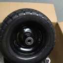 11x6.00-5 Lawn Mower Tires Flat Free, Zero Turn Mower Front Tires, 11x6-5 Solid Mower Wheel for Residential and Commercial, 3/4" and 5/8" Bearing, 6"- 8" Center Hub, Load 400lbs, 2Pk Black