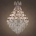 42 Lights Large Crystal Chandeliers for High Ceilings Maria Theresa Chandelier Light Fixture Heavy Vintage Chandelier for Foyer Hallway Entryway Staircase Brown 75" H x 49.2" D