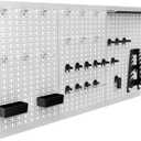 TORACK 3 PCS Metal Pegboard Panels(16x24 inch) for Wall Garage Tools Storage Pegboard for Workbench, Modular Peg Board Tool Organizer Board Kit(Pack of 3, Grey)