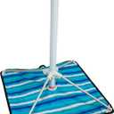 Tommy Bahama 7' ANCHORX Adjustable Beach Umbrella Base System with Sand Anchor and Carrying Bag, SPF 50+ Protection Portable Outdoor Market Umbrella, Blue Stripe