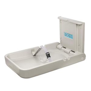 Baby Changing Diaper Station - Vertical Wall Mounted, Sturdy & Durable- with Safety Straps for Commercial Restrooms(White Granite) (MB-B1)