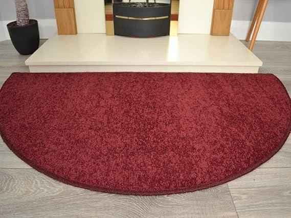 RSM RUGS Half Moon Semi Circle Floor Rugs Rug Carpet Mat Cheap (Burgundy)