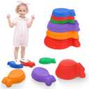 Balance Stepping Stones for Kids, 6/11PCS Toddler Jumping Stones Floor River Stones Non Slip Balance Blocks for Kids Coordination Motor Skills, Indoor & Outdoor Play Sensory Beam Toys