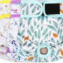Washable Female Dog Diapers - Premium Reusable Diapers for Doggie in Heat - Highly Absorbent Dog Diapers Female for Pet Incontinence with Adjustable Snaps (Leaves, M) (Medium (12-15Waist)