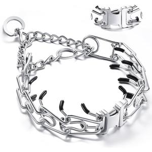 Prong Collar for Dogs, Adjustable Dog Training Collar with Quick Release Buckle for Small Medium Large Dogs (XL/Neck Girth 16.9"-22.2")