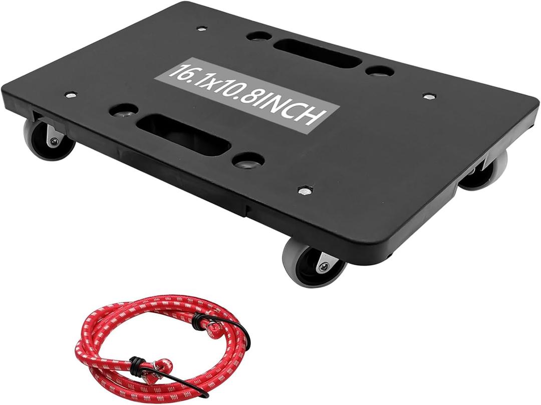 Furniture Mover with Wheels, Heavy Duty Moving Dolly Interlocking Design Small Flat Dolly Cart, 16 Inch, Black (1)