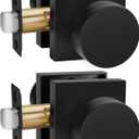 Goldenwarm Passage Door Knobs Black, Zinc-Alloy Heavy Duty Closet Door Knobs, Contemporary Matte Black Door Knob Passage, Matte Black Door Knob for Hallway (2 Pack)