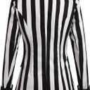 Women's Ruched Striped Blazer for Women Halloween Lightweight Slim Fit Suits with Padded Shoulder for Business Casual (S)