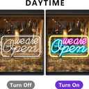 Neon We Are Open Signs for Business, 16.5''x 9'' Open Sign LED, Super Bright & Easy to Spot Open Neon Sign(Pink&Blue&Yello), with ON/OFF Switch & Adapter, Ideal for Window, Party, Wall, Bars, Coffee